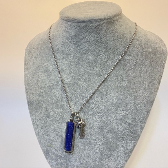 Lia Sophia Silver and Blue Tone Necklace with pendant - Picture 2 of 13